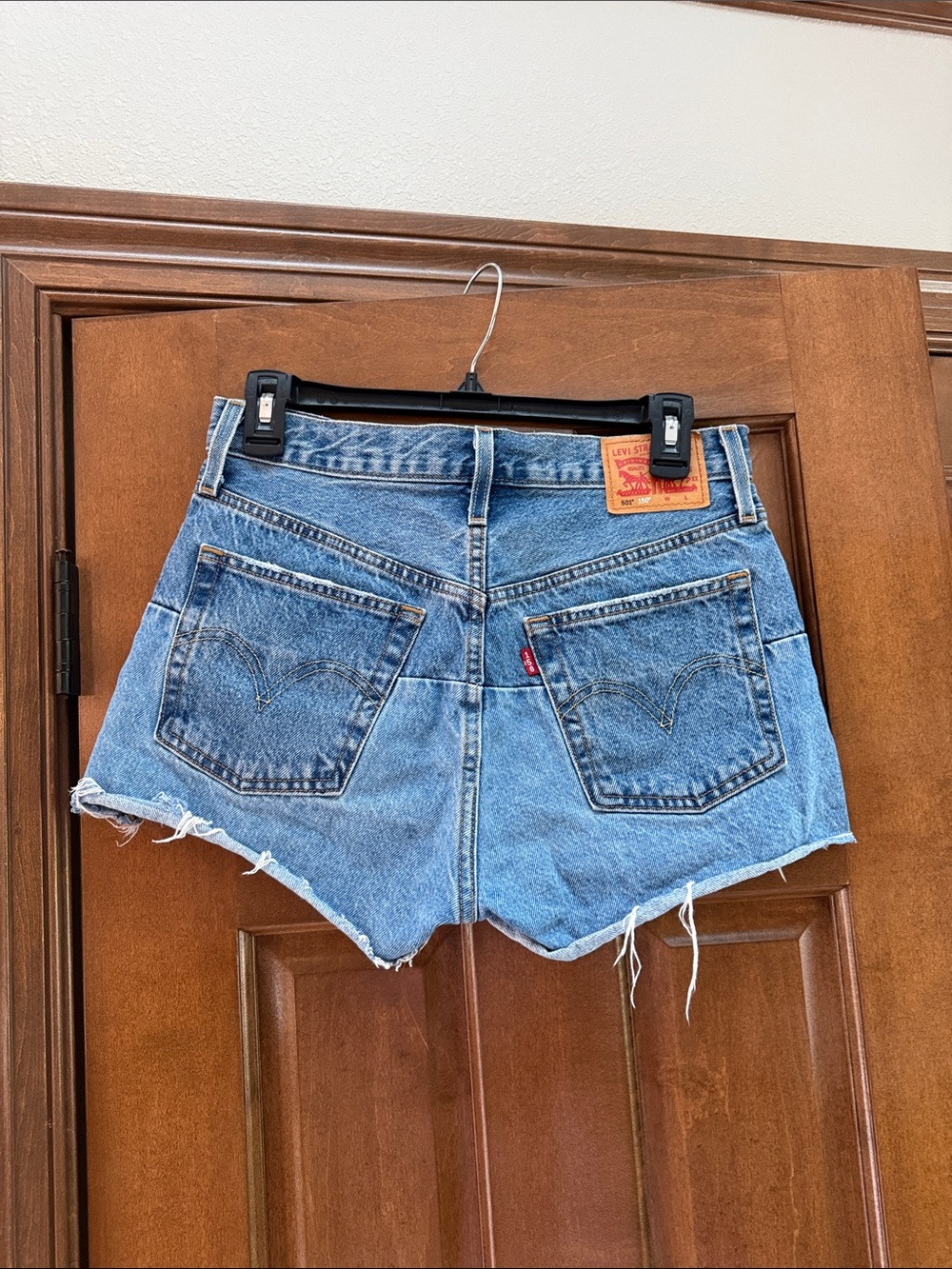 Levi's Vintage Light Blue Distressed Denim Cutoff Shorts